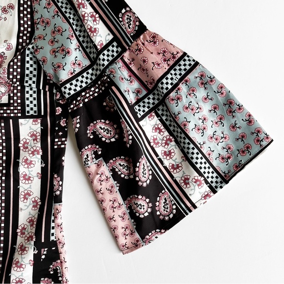 Jean Pascale Embroidered Mixed Print Blouse US Size 8 - Picture 5 of 10